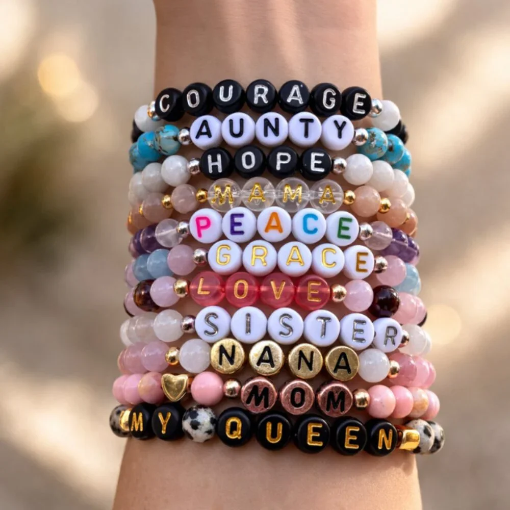 NANA Rose Quartz White Jade Crystal Bracelet 6mm Beads Jewelry Gift Ready - Picture 7 of 11